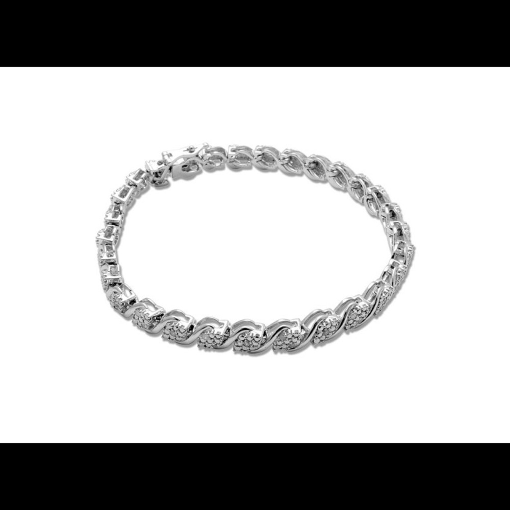 Believe By Brilliance Sterling Silver 1/2 CTTW Diamond Tennis Bracelet -7.25"